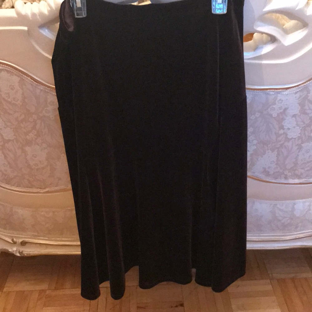 EUC Baranda Petites Brown Velvet Aline Skirt sz XL